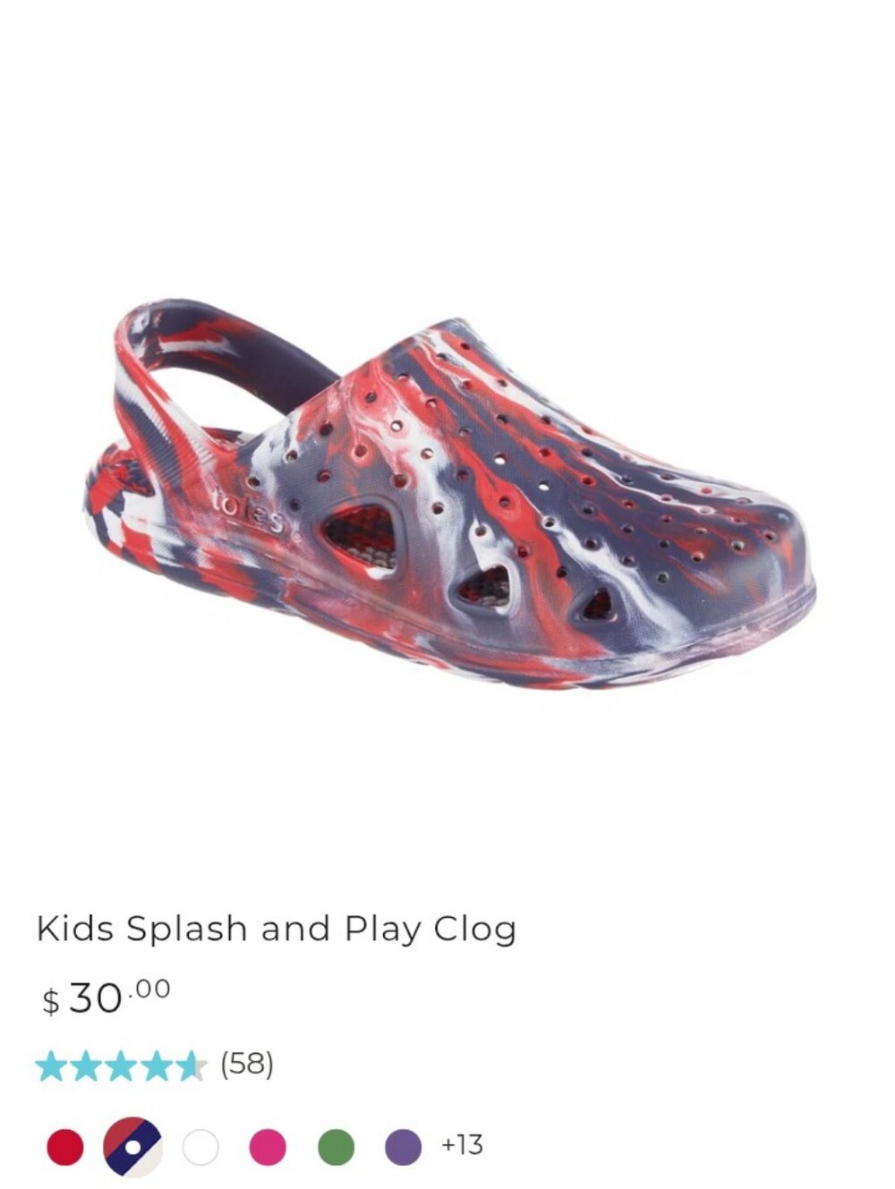 Totes Everywear Toddler Water Shoes 5-6